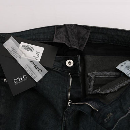 Costume National Gray Cotton Superslim Denim Jeans