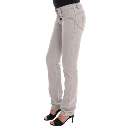 Costume National Gray Wash Cotton Slim Jeans