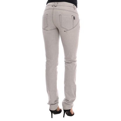 Costume National Gray Wash Cotton Slim Jeans