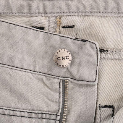 Costume National Gray Wash Cotton Slim Jeans