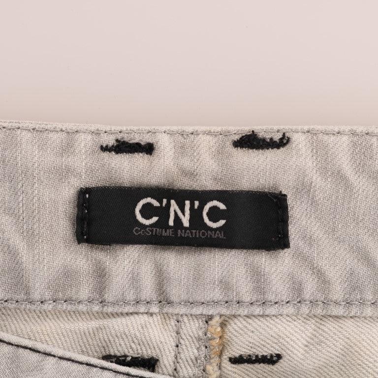 Costume National Gray Wash Cotton Slim Jeans