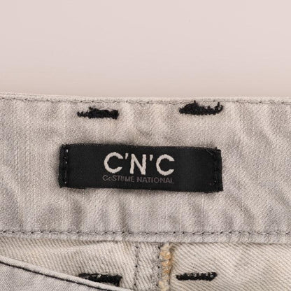 Costume National Gray Wash Cotton Slim Jeans