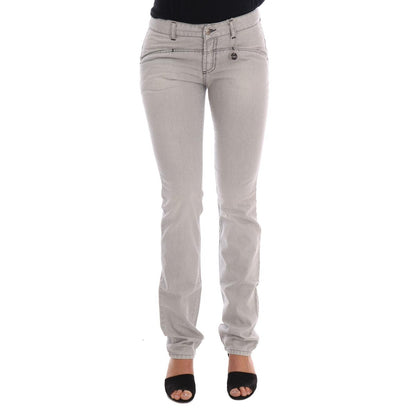 Costume National Gray Wash Cotton Slim Jeans