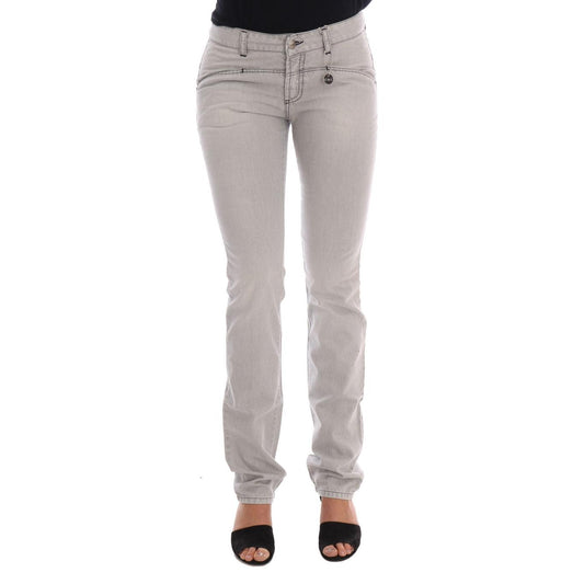 Costume National Gray Wash Cotton Slim Jeans