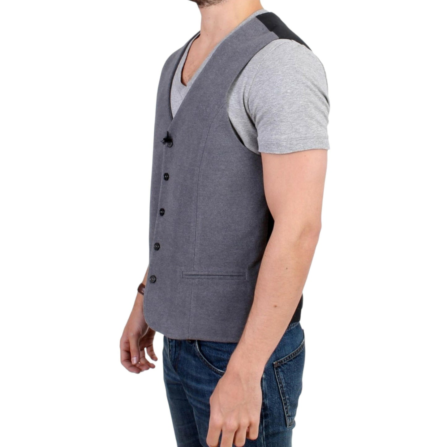 Costume National Gray cotton blend casual vest