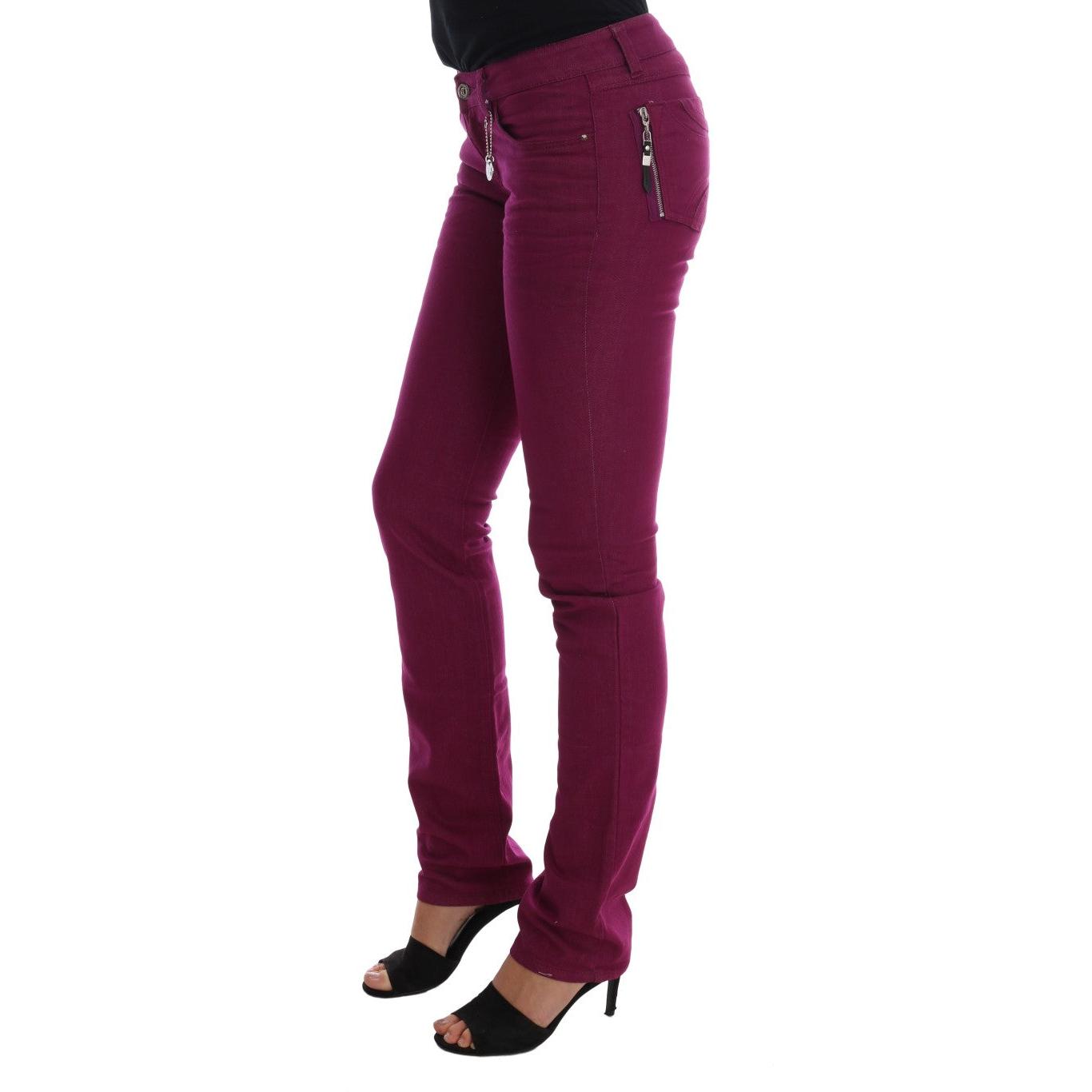 Costume National Purple Cotton Stretch Slim Denim Jeans