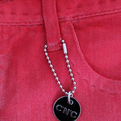 Costume National Red Cotton Stretch Slim Jeans