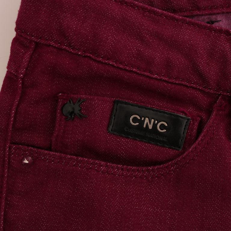 Costume National Red Wash Cotton Stretch Denim Jeans