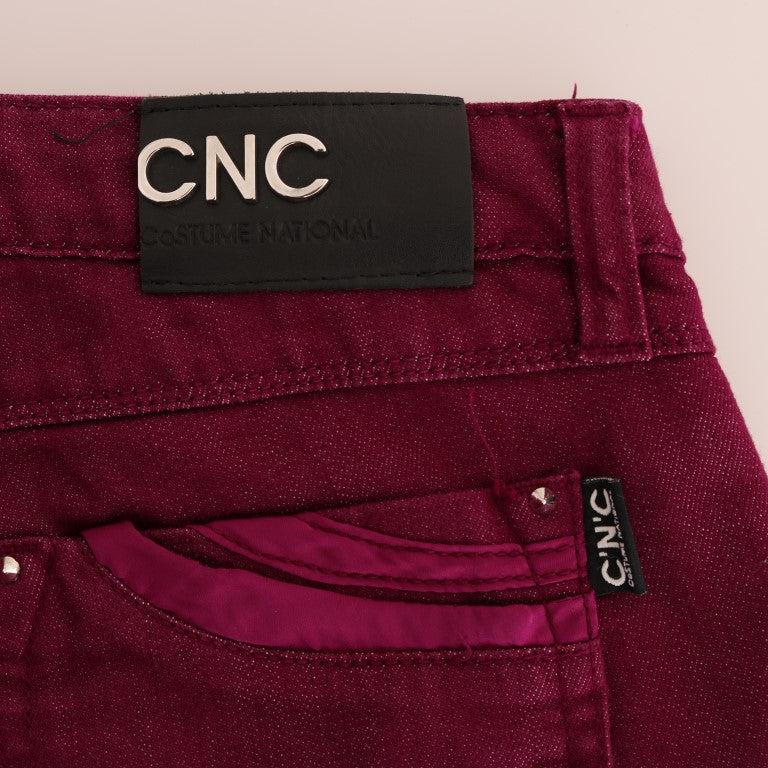 Costume National Red Wash Cotton Stretch Denim Jeans