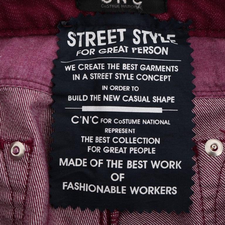 Costume National Red Wash Cotton Stretch Denim Jeans