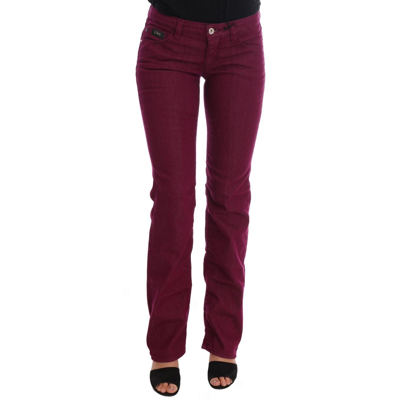 Costume National Red Wash Cotton Stretch Denim Jeans