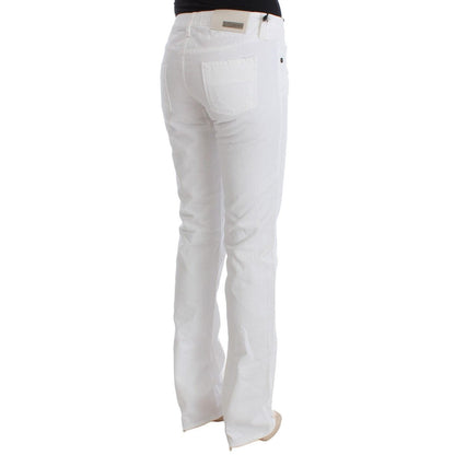 Costume National White Cotton Slim Fit Denim Bootcut Jeans