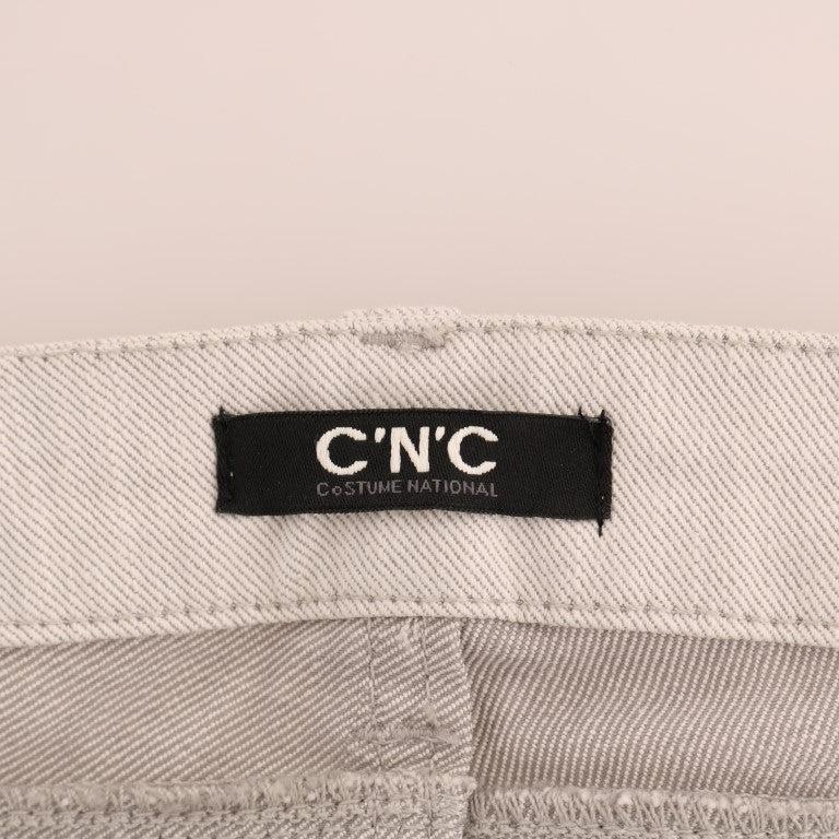 Costume National White Cotton Stretch Slim Jeans