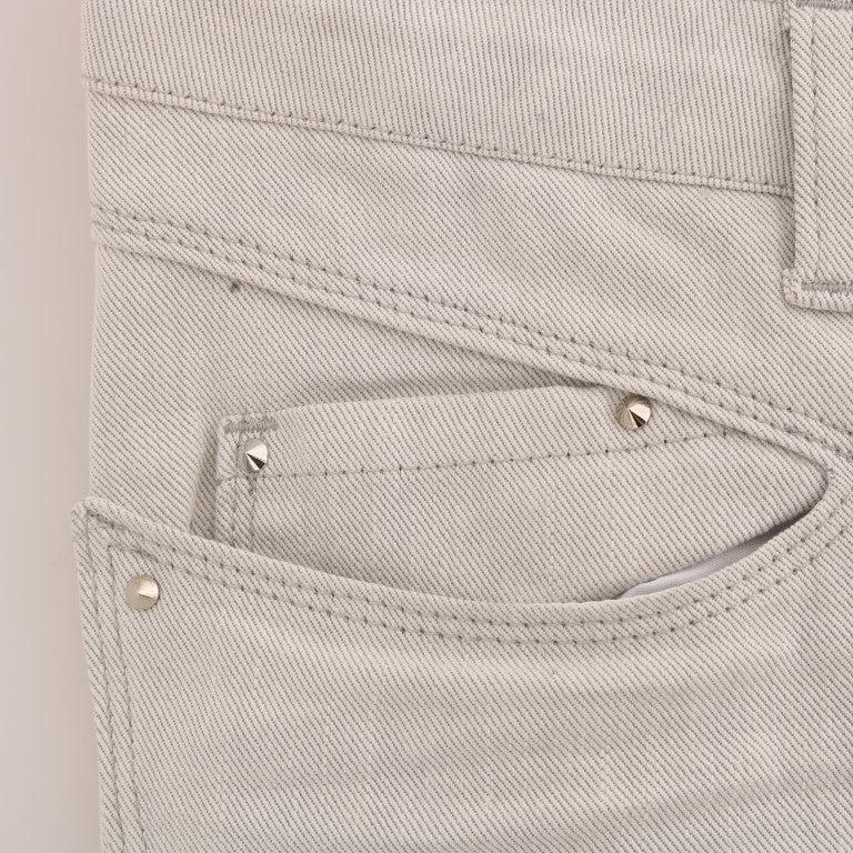 Costume National White Cotton Stretch Slim Jeans