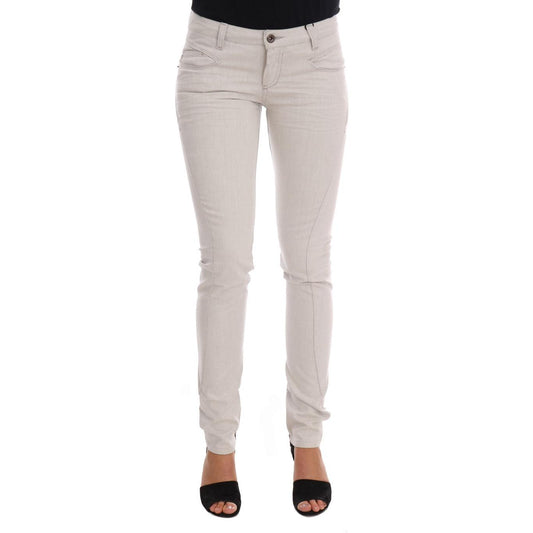 Costume National White Cotton Stretch Slim Jeans