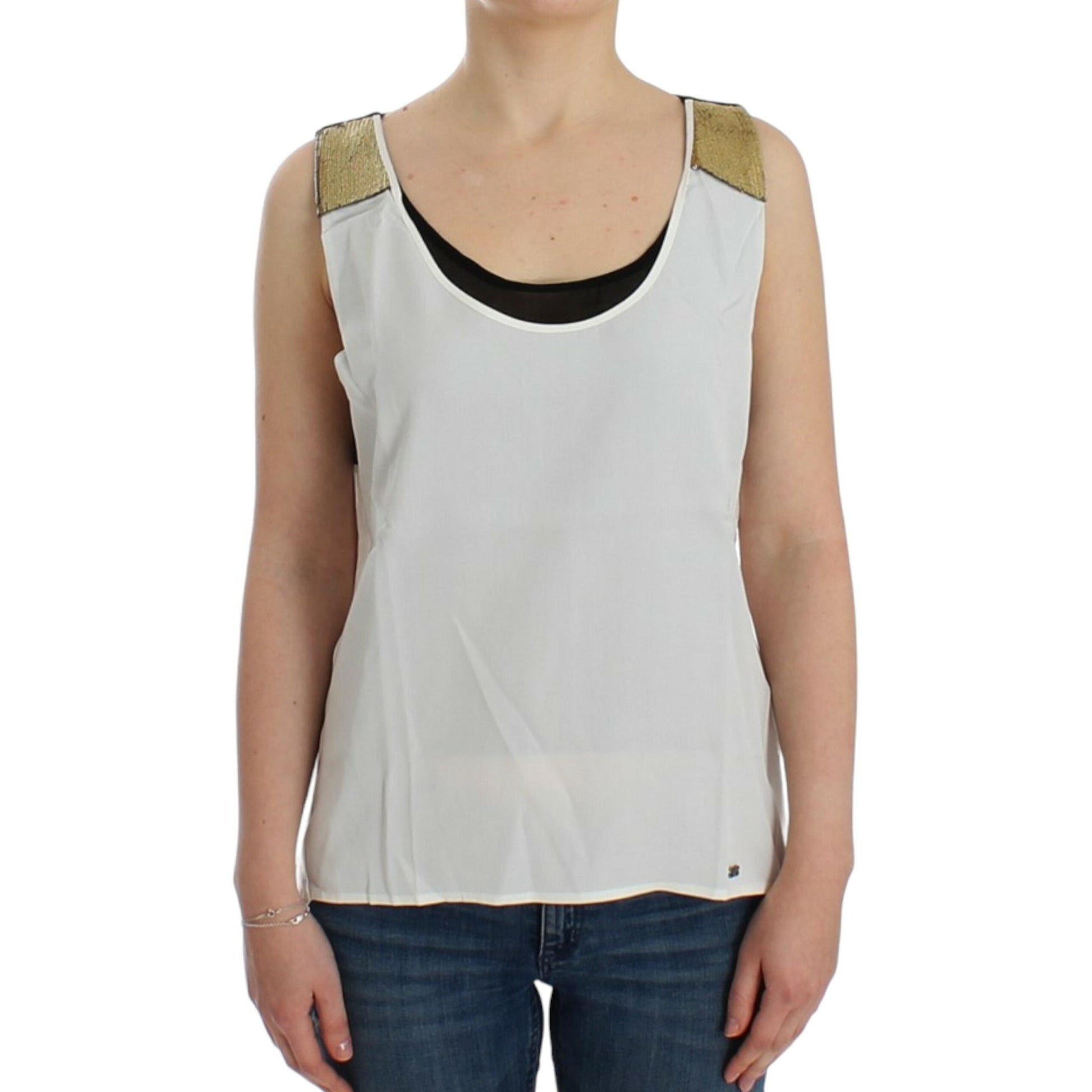Costume National White sleeveless top