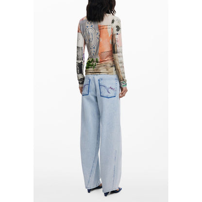 Desigual Beige Elastane Tops & T-Shirt