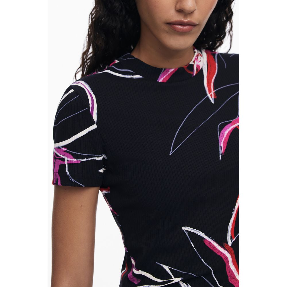 Desigual Black Elastane Tops & T-Shirt