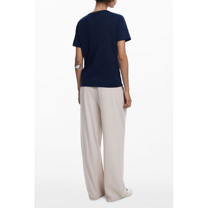 Desigual Blue Cotton Tops & T-Shirt