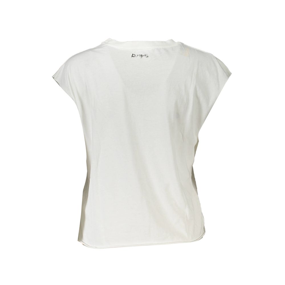 Desigual White Cotton Women TShirt
