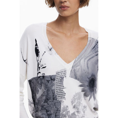 Desigual White Viscose Sweater