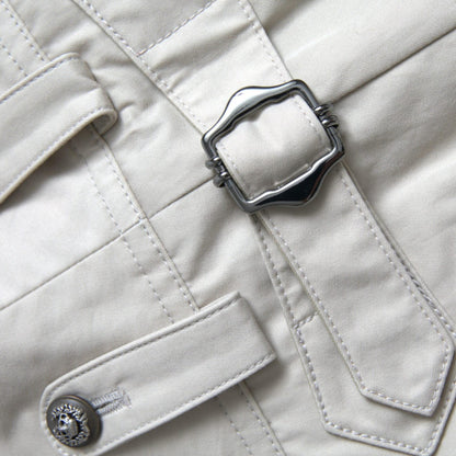 Dolce & Gabbana Beige Cotton High Waist Tapered Pants