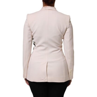 Dolce & Gabbana Beige Embroidered Single Breasted Jacket