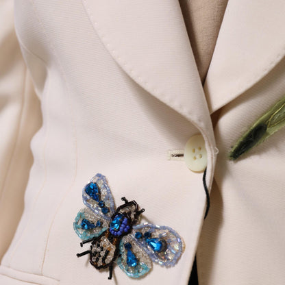 Dolce & Gabbana Beige Embroidered Single Breasted Jacket