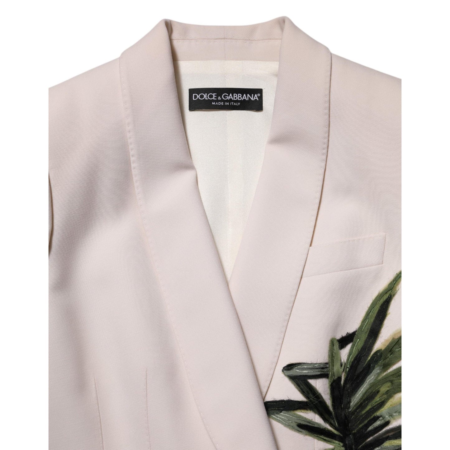 Dolce & Gabbana Beige Embroidered Single Breasted Jacket