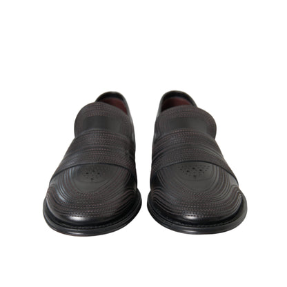 Dolce & Gabbana Black Brown Leather Loafer Men Dress Shoes