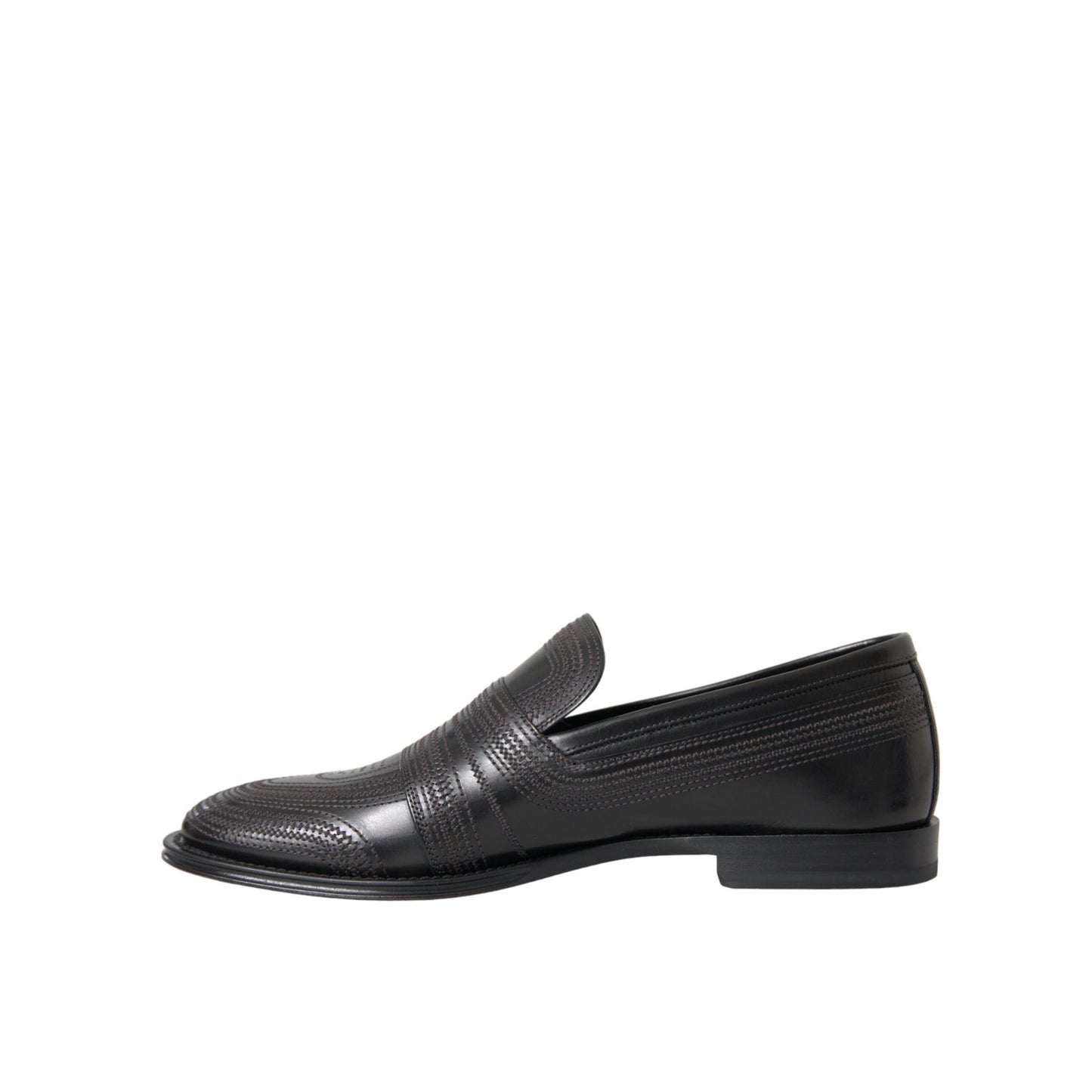 Dolce & Gabbana Black Brown Leather Loafer Men Dress Shoes
