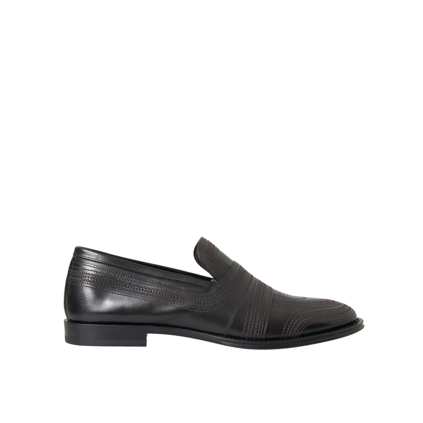 Dolce & Gabbana Black Brown Leather Loafer Men Dress Shoes