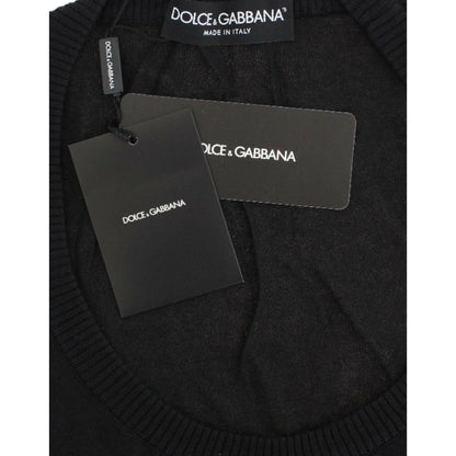 Dolce & Gabbana Black Cashmere Crewneck Sweater Pullover