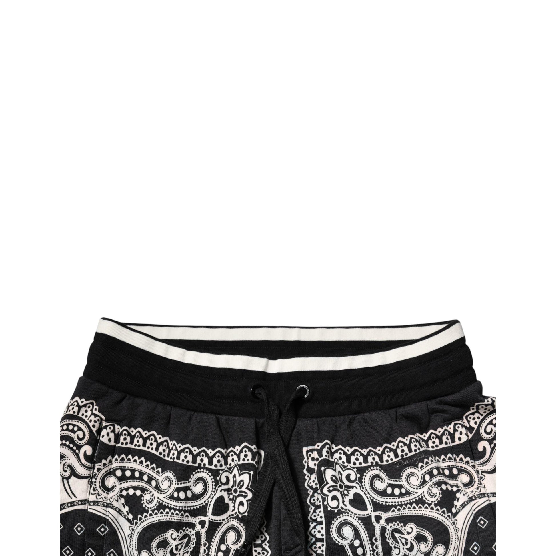 Dolce & Gabbana Black Cotton Bandana Jogger Sweatpants Pants