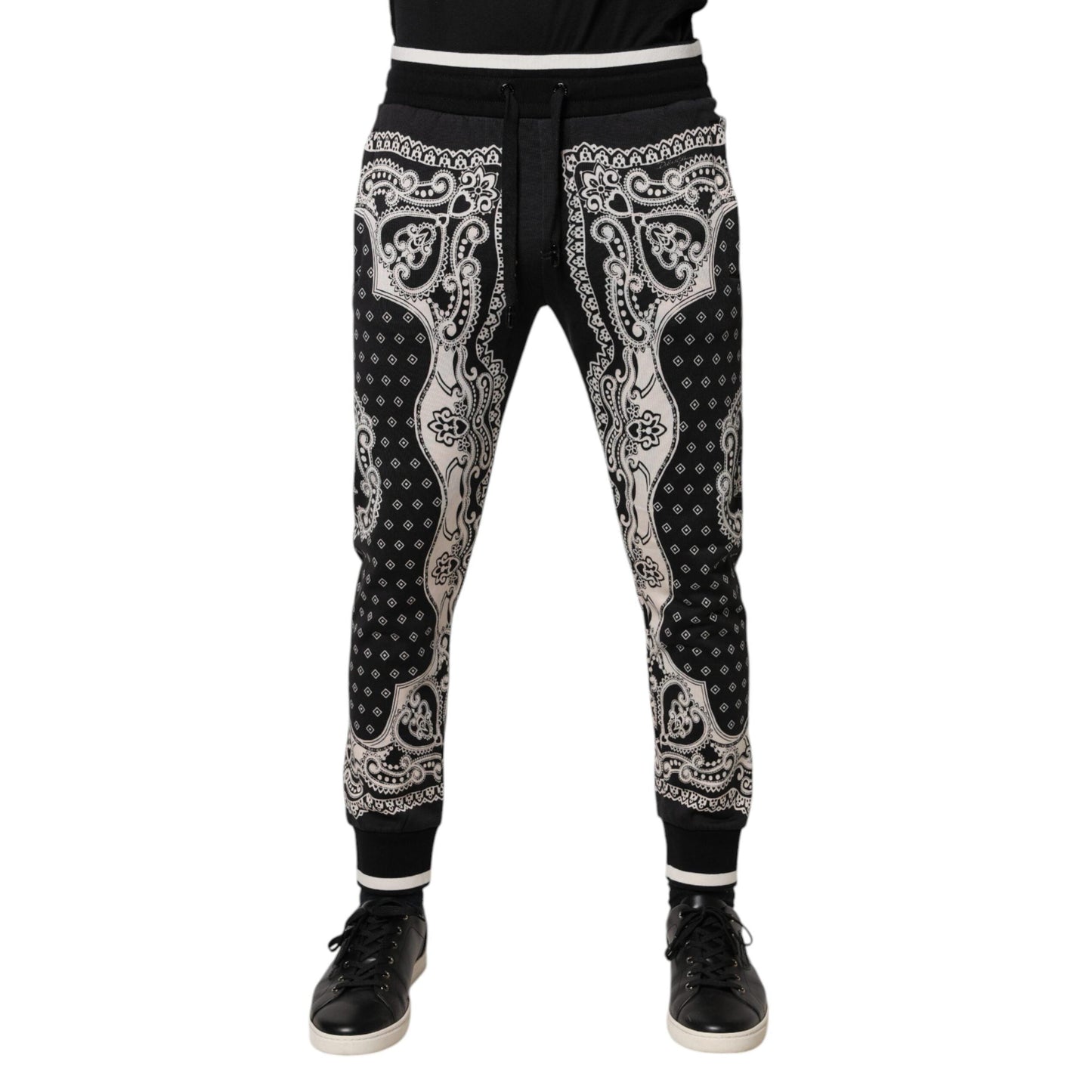 Dolce & Gabbana Black Cotton Bandana Jogger Sweatpants Pants