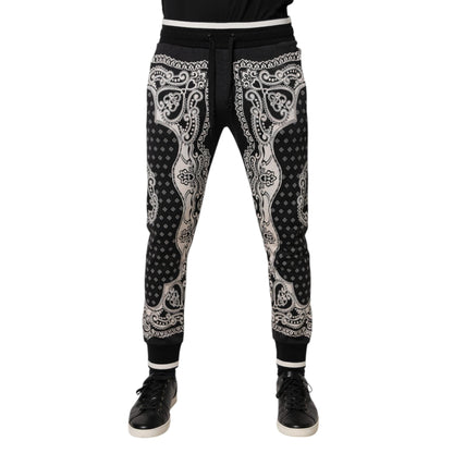 Dolce & Gabbana Black Cotton Bandana Jogger Sweatpants Pants