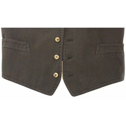 Dolce & Gabbana Black Cotton Blend Dress Vest Gilet