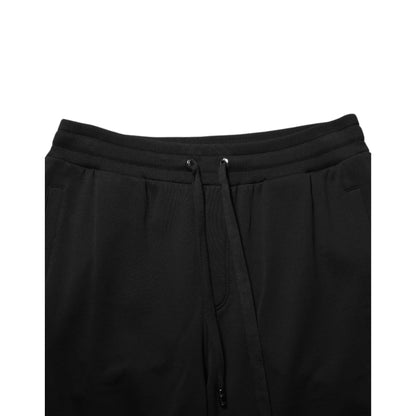 Dolce & Gabbana Black Cotton Drawstring Logo Sweatpants Pants