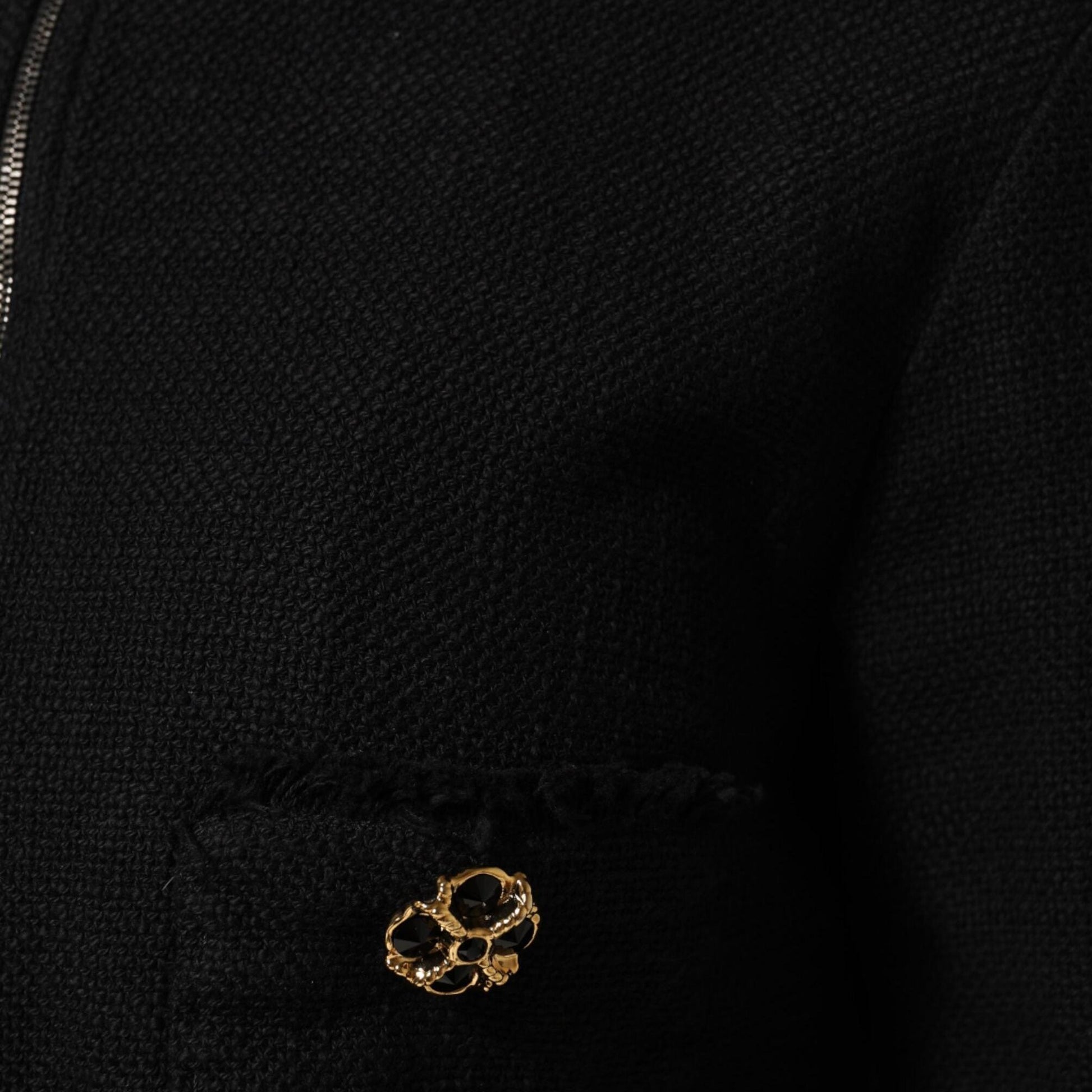 Dolce & Gabbana Black Cotton Full Zip Cropped Coat Jacket