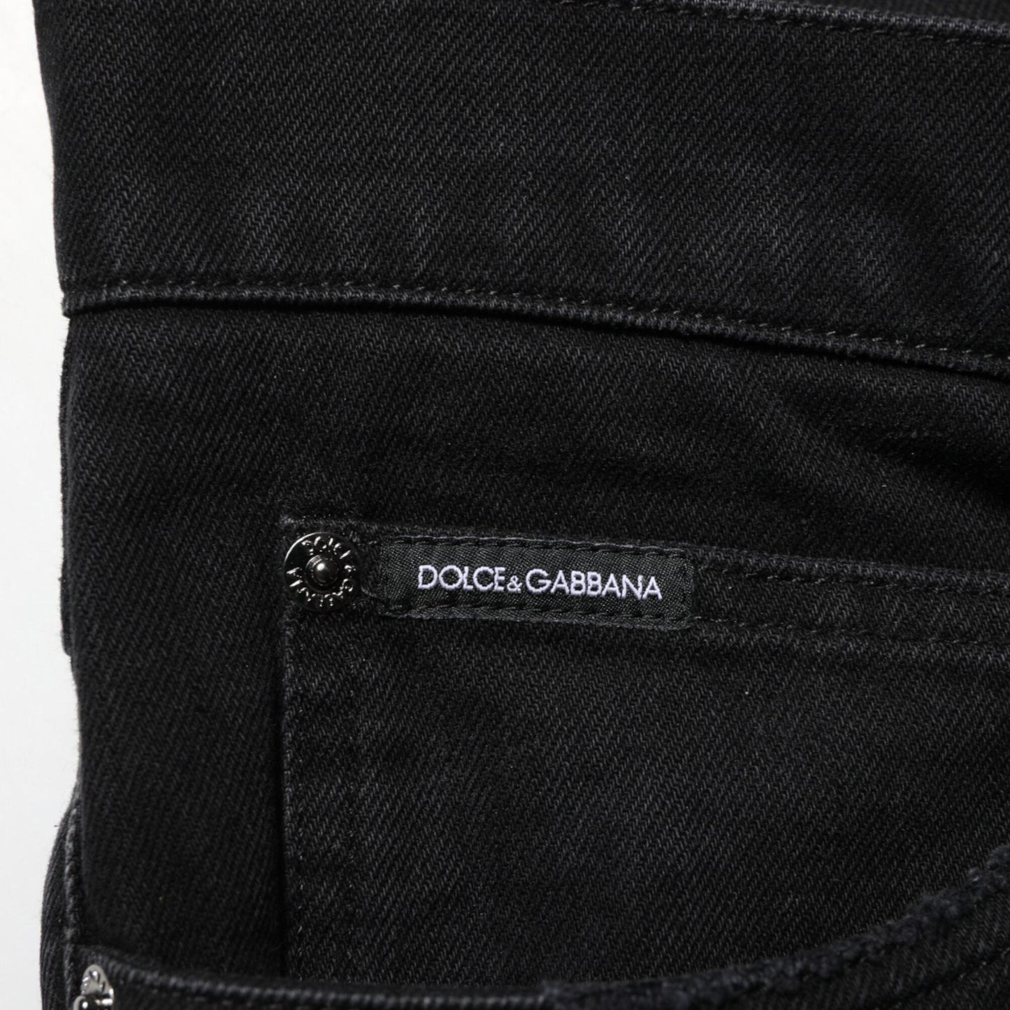 Dolce & Gabbana Black Cotton Regular Denim Men Trouser Jeans