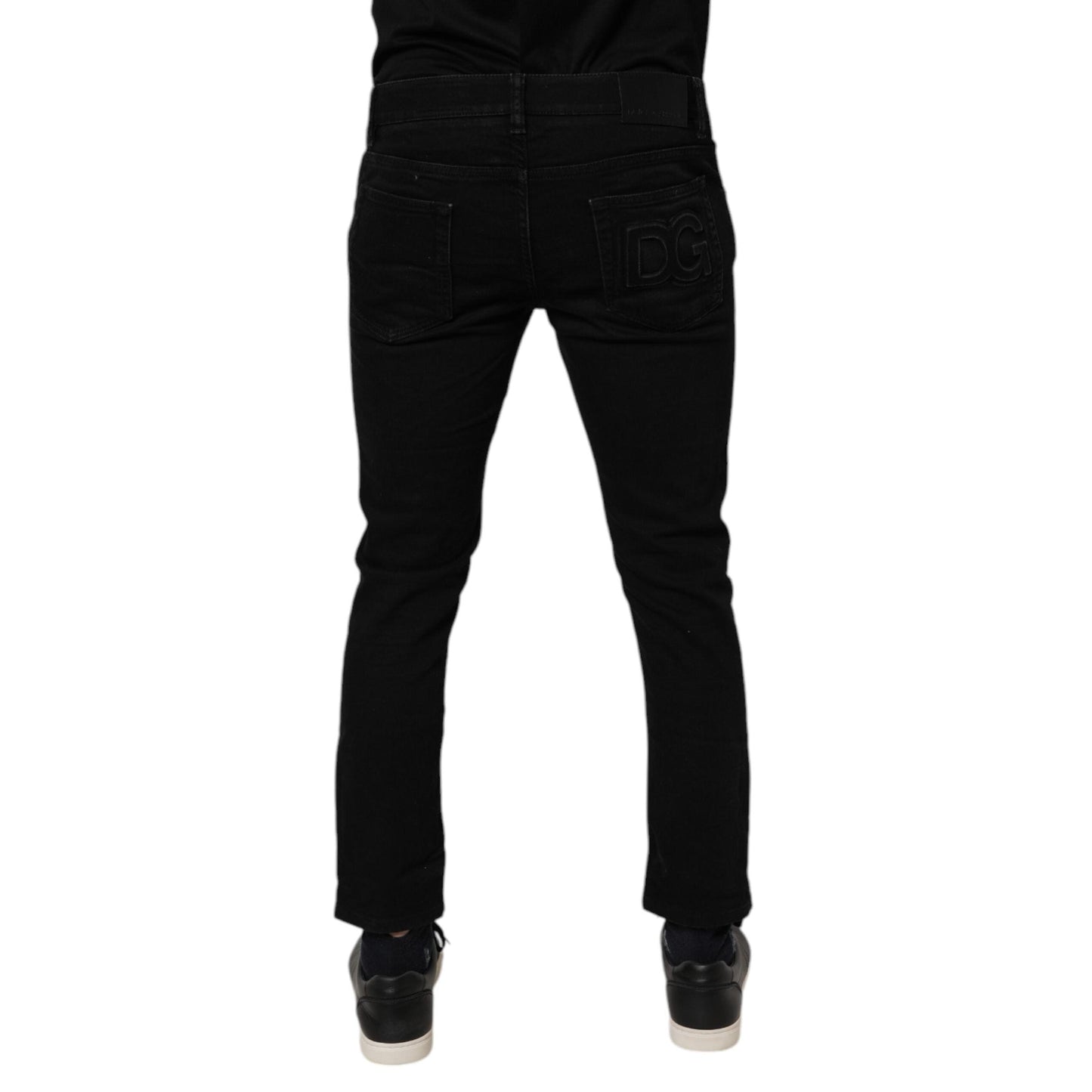 Dolce & Gabbana Black Cotton Stretch Skinny Men Denim Jeans