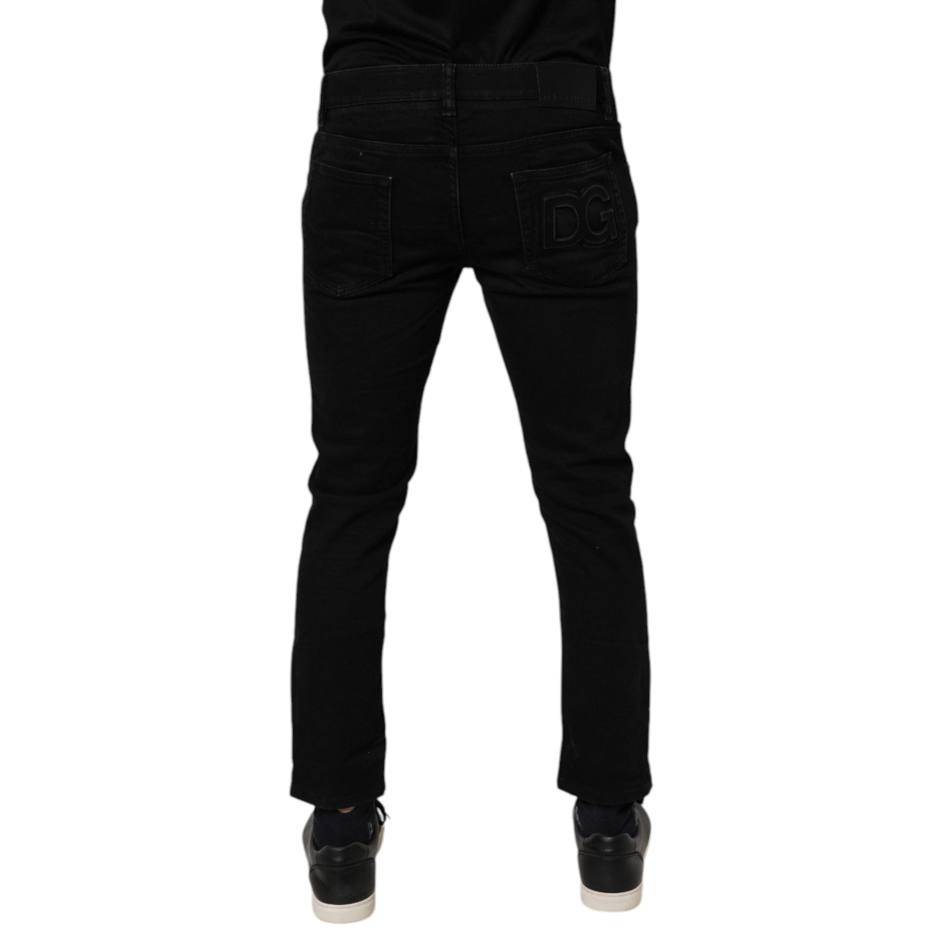 Dolce & Gabbana Black Cotton Stretch Skinny Men Denim Jeans