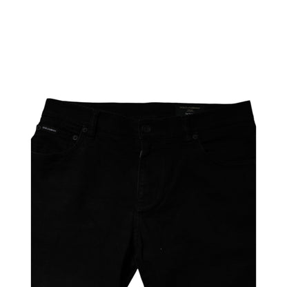 Dolce & Gabbana Black Cotton Stretch Skinny Men Denim Jeans