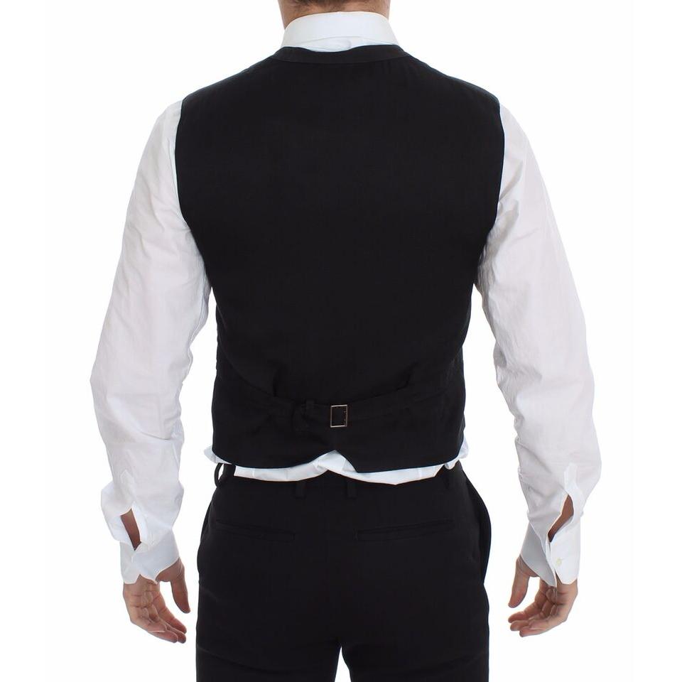 Dolce & Gabbana Black Cotton Viscose Dress Vest Blazer