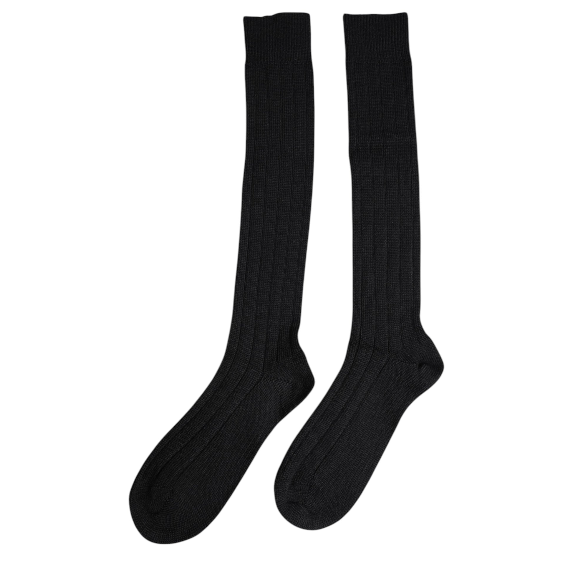 Dolce & Gabbana Black DG Logo Print Over The Calf Socks