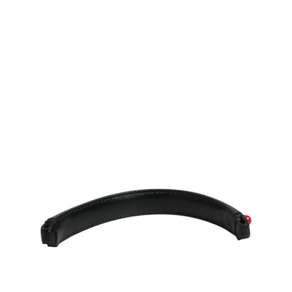 Dolce & Gabbana Black Embellished Leather Bag Handle Women Shoulder Strap