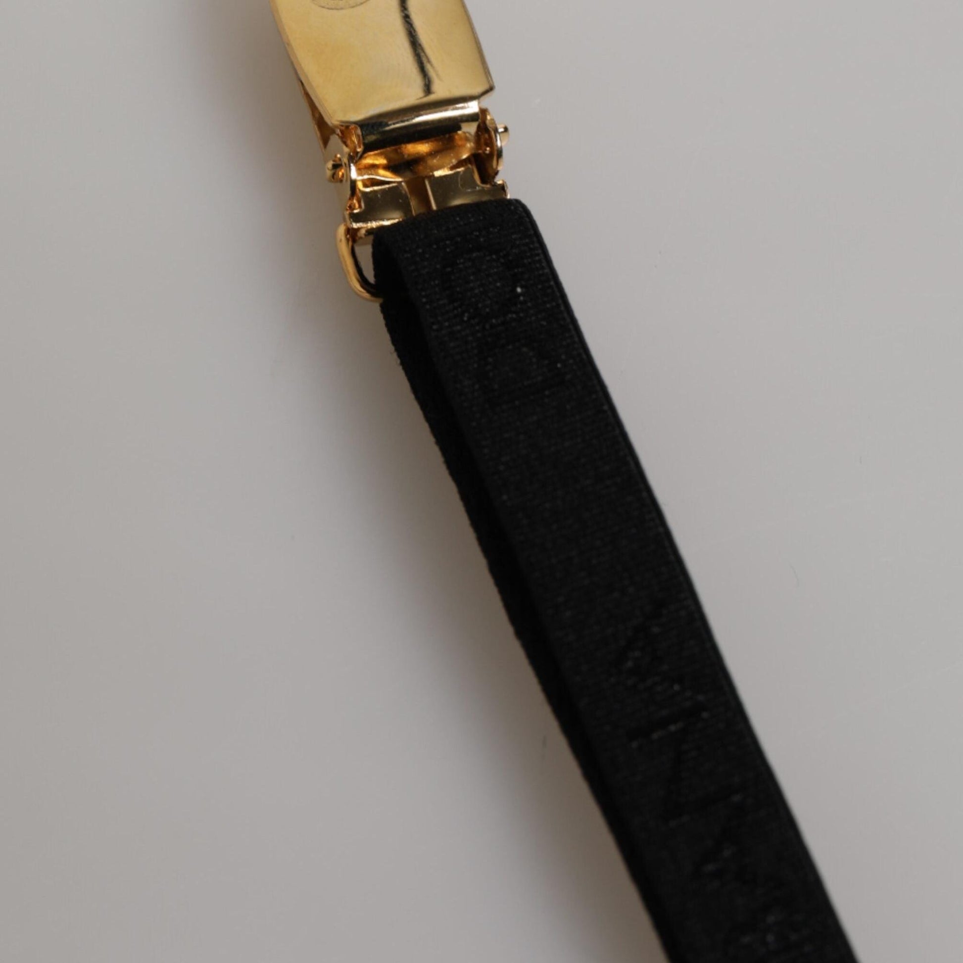 Dolce & Gabbana Black Floral Lace Nylon Strap Garter Underwear