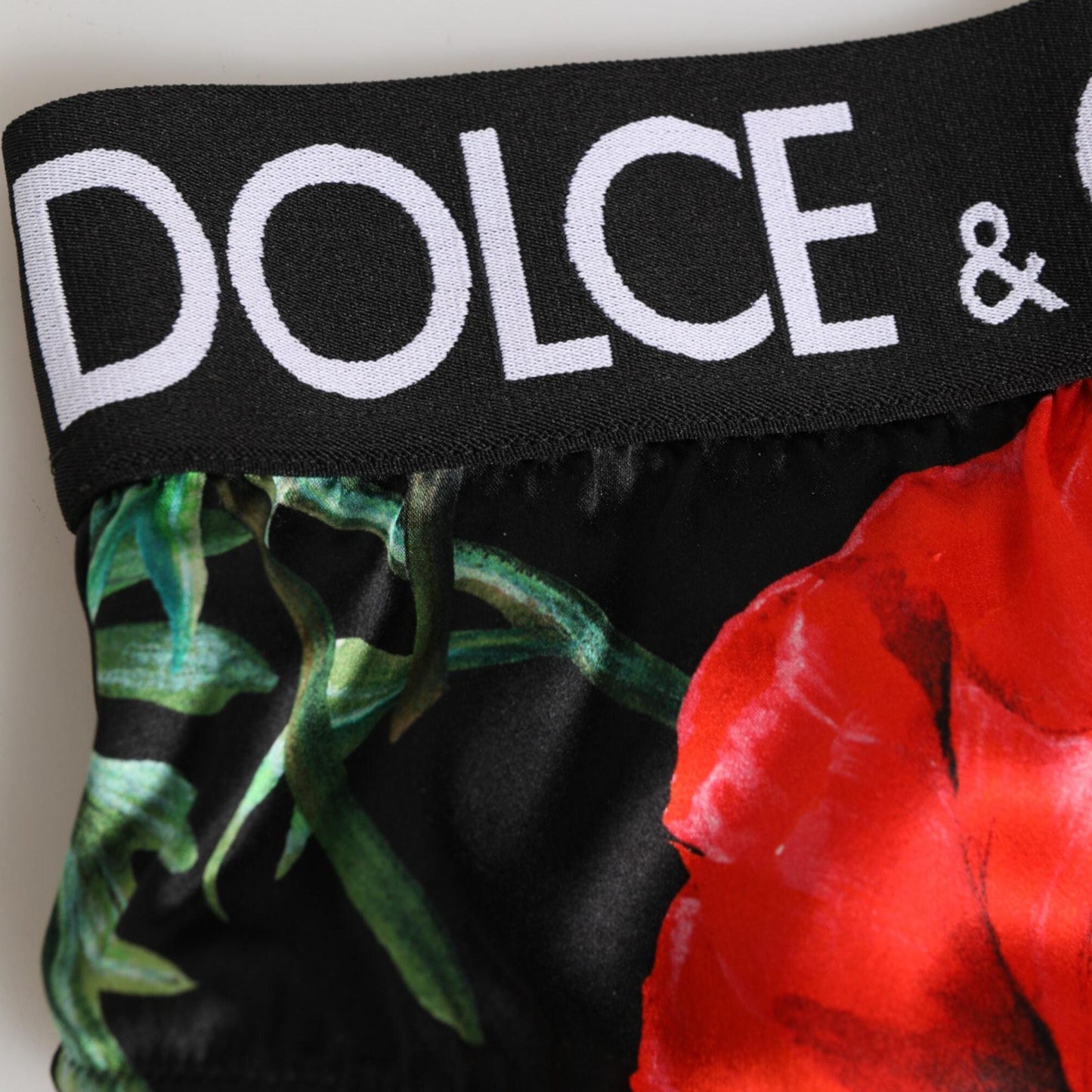 Dolce & Gabbana Black Floral Silk High Waist Panty Underwear