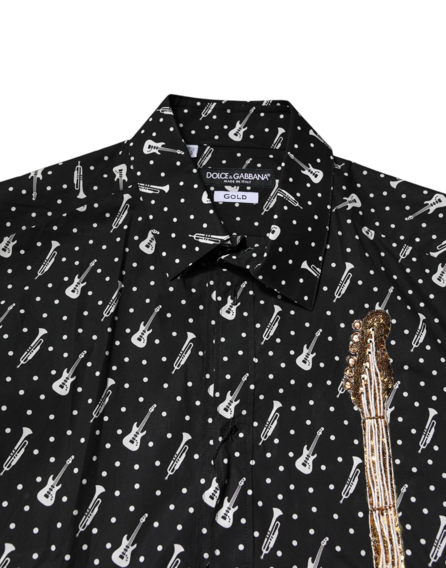 Dolce & Gabbana Black GOLD Instrument Embellished Shirt