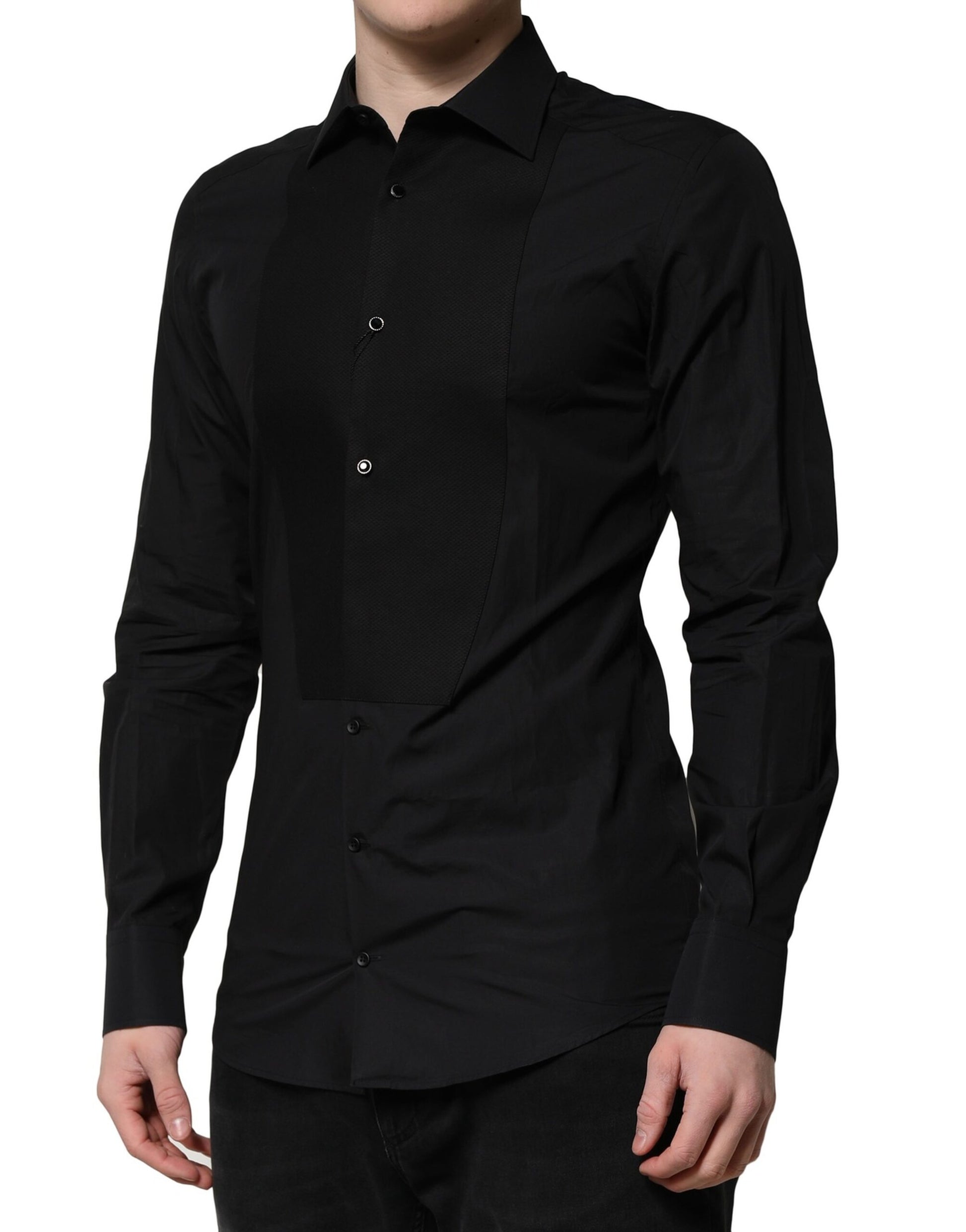 Dolce & Gabbana Black GOLD Long Sleeves Dress Formal Shirt